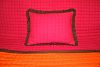 Bacati Valley of Flowers Fuschia/Orange Reversible Quilted Zippered Standard Sham with Chocolate Frills