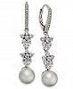 Danori Silver-Tone Imitation Pearl & Crystal Drop Earrings, Created for Macy's