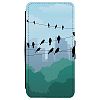 Image Of Image of Birds Sitting on Telephone Wires Overlooking City Apple iPhone 6 / 6S Leather Flip Phone Case