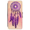 Image Of Illustration of a Purple Dreamcatcher on Pink Apple iPhone 6 / 6S Leather Flip Phone Case