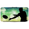Image Of Silhouette of a Man Playing Frisbee and Sky Apple iPhone 6 Plus / 6S Plus Leather Flip Phone Case