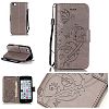 iPhone 5C CASE, KMETY(TM) PU Flip Stand Credit Card ID Holders Wallet Leather Case Cover for iPhone 5C [Vintage Butterfly] [Wrist Strap]