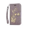 LG G3 Case, LG G3 Phone Case, Ngift [Gray] Premium PU [Bronzing butterfly] Leather Folio Wallet Flip Case Cover [Kickstand Feature] Leather Case for LG G3