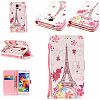 Galaxy S5 Case, Winfrey[Blossom in Paris][3D Cartoon Colored Drawing Design Series] Attractive Pattern Protective Shock Resistant Wallet Case for Samsung Galaxy S5