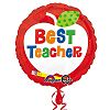 Anagram 18 Inch Best Teacher Circle Foil Balloon (One Size) (Red/Multicolored)