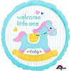 Anagram 18 Inch Baby Shower Rocking Horse Circle Foil Balloon (One Size) (Multicolored)