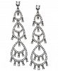 I. n. c. Silver-Tone Crystal Pave Dangle Drop Earrings, Created for Macy's