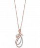 Pave Rose by Effy Diamond Double Swirl Pendant Necklace (1/4 ct. t. w. ) in 14k Rose Gold