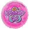 Anagram 18 Inch Pink Flowers Birthday Girl Circle Foil Balloon (One Size) (Pink)