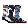 Denver Broncos NFL Men's 3-Pack Crew Sport Socks