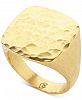 Degs & Sal Men's Hammered Fashion Ring in 14k Gold-Plated Sterling Silver
