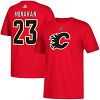 Calgary Flames Sean Monahan Adidas NHL Silver Player Name & Number T-Shirt