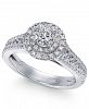 X3 Certified Diamond Halo Engagement Ring in 18k White Gold (1-1/4 ct. t. w. )