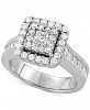 Diamond Square Cluster Engagement Ring (2 ct. t. w. ) in 14k White Gold