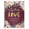 Elegant Watercolor Floral Script Wedding Guestbook Notebooks