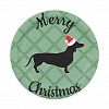 Merry Christmas Dachshund Dog Paper Plate
