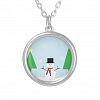 Christmas Snowman Silver Plated Necklace