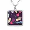 Cheers Wine Party Pattern Silver Plated Necklace