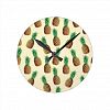 Pineapple Wallpaper Pattern Round Clock