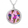 Ice Cream Silver Plated Necklace