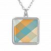 Colour Squares Silver Plated Necklace