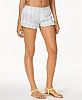 Miken Juniors' Striped Ruffled Cover-Up Shorts, Created for Macy's Women's Swimsuit
