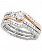 Diamond Two-Tone Enhancer Bridal Set (7/8 ct. t. w. ) in 14k White and Rose Gold