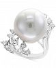 Pearl by Effy Cultured Freshwater Pearl (15-1/2mm) & Diamond (1 ct. t. w. ) Ring in 14k White Gold