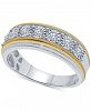 Men's Diamond Two-Tone Band (1/4 ct. t. w. ) in Sterling Silver & 14k Gold-Plated Sterling Silver