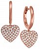kate spade new york Rose Gold-Tone Pave Heart Drop Earrings