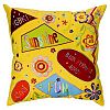 Bacati Sunshine Yellow 16 x 16-Inch Embroidered Pillow