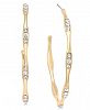 Inc Large 2" Gold-Tone Crystal-Accent Hoop Earrings, Created for Macy's