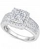Diamond Halo Square Cluster Ring (1 ct. t. w. ) in 14k White Gold