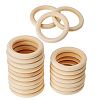 Dovewill 20pc Unfinished Wood Rings Natural Unpainted Maple Wooden Rings for DIY Crafts Rattles Baby Toys 2.36inch