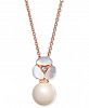 kate spade new york Rose Gold-Tone Pave & Imitation Pearl Pendant Necklace