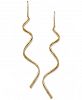 Large Spiral Drop Earrings in 14k Gold, 2 3/4 inch