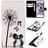 iPhone 5S Case, iPhone 5S Leather Wallet Case, Maoerdo [Dandelion Butterfly] Built-in Card Slots Folio Flip Kickstand Feature Magnetic PU Leather Wallet Case Cover for Apple iPhone 5S
