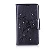 OnePlus 3 Case, Embossed PU Leather [Bling Crystal] Stand Flip Folio Wallet Cover with a lanyard for OnePlus 3 (Black)