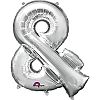 Anagram Mini Shape 16 Inch Silver Letter Balloon (&) (Silver)
