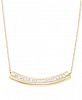 Signature Gold Swarovski Crystal Curved Bar 18" Pendant Necklace, Created for Macy's