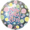 32" New Baby Girl Dots Holographic