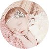 Miugle Baby Elastic Headbands with Rhinestone Tiara