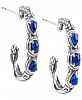 Caroly Pollack Lapis Lazuli Hoop Earrings (1 ct. t. w. ) Hoop Earrings in Sterling Silver