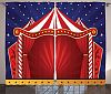 Ambesonne Circus Decor Collection, Canvas Tent Circus Stage Performing Theater Jokes Clown Cheerful Night Theme Print, Window Treatments for Kids Girls Boys Bedroom Curtain 2 Panels Set, 108X63 Inches