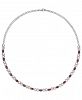 Rhodolite Garnet (7-1/2 ct. t. w. ) & Diamond Accent Infinity Collar 16" Necklace in Sterling Silver