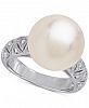 Cultured White Ming Pearl (13mm) Ring in Sterling Silver