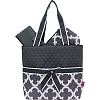 Geometric Clover Pattern Print Quilted 3pc Set Diaper Bag