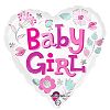 Anagram 18 Inch Baby Girl Heart Foil Balloon (One Size) (White/Pink)