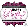 Anagram Supershape Black, Pink And White Happy Birthday Foil Balloon (One Size) (Black/Pink/White)