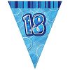 Unique Party Blue 18 Glitz Pennant Bunting (One Size) (Blue)